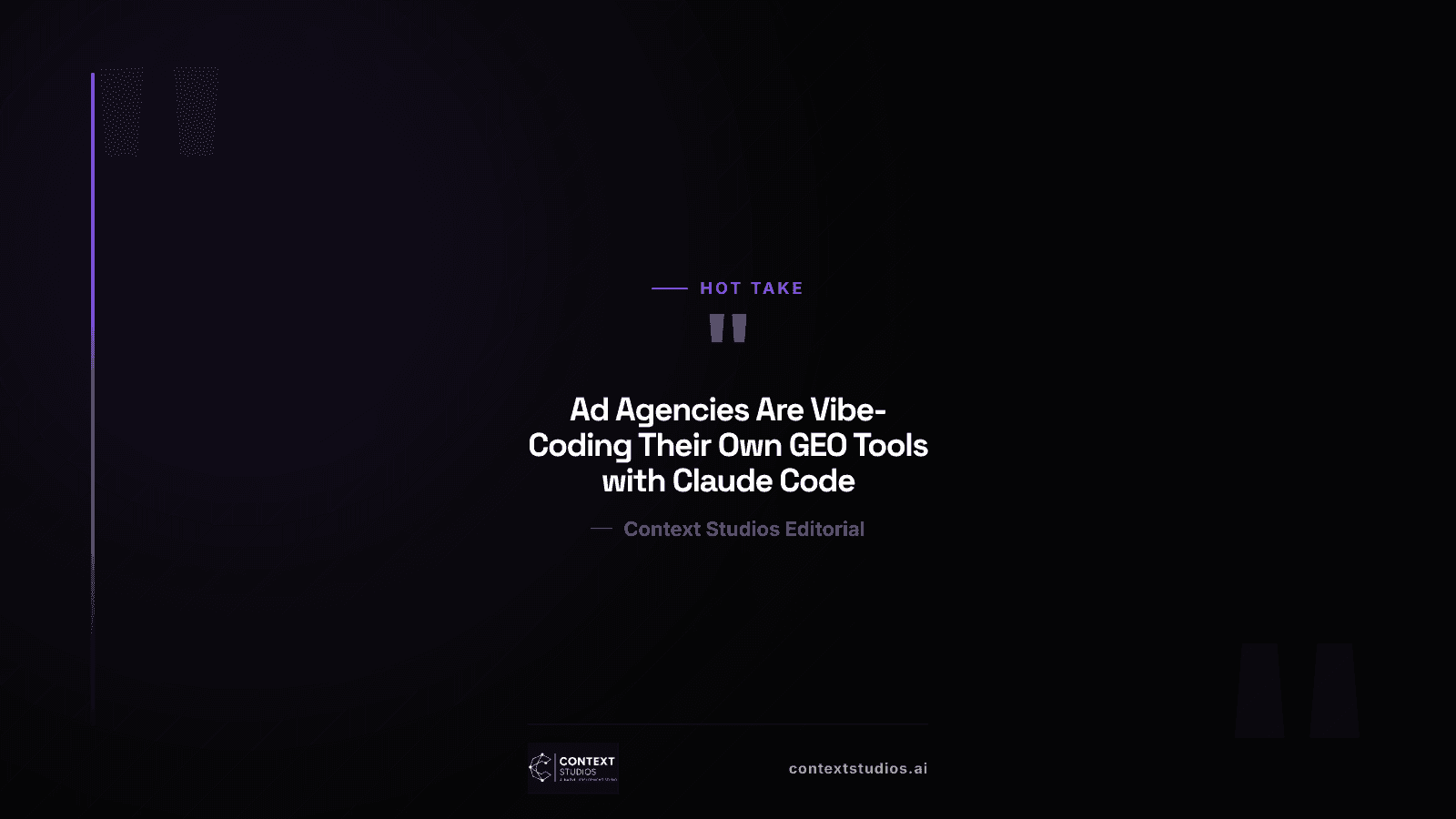 Ad Agencies Are Vibe-Coding Their Own GEO Tools with Claude Code